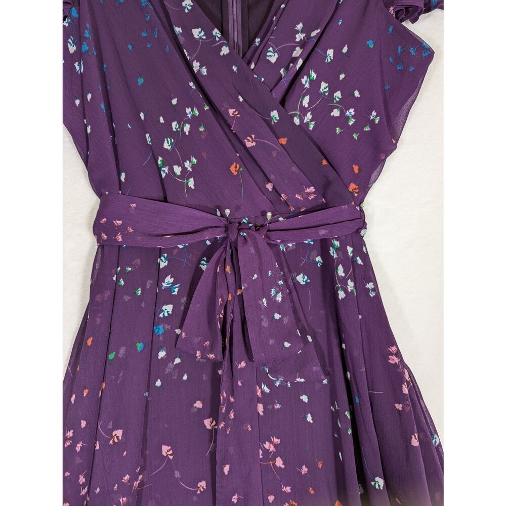 DKNY Plum chiffon Dress Sz16 B42"W37"L48" - Picture 5 of 10